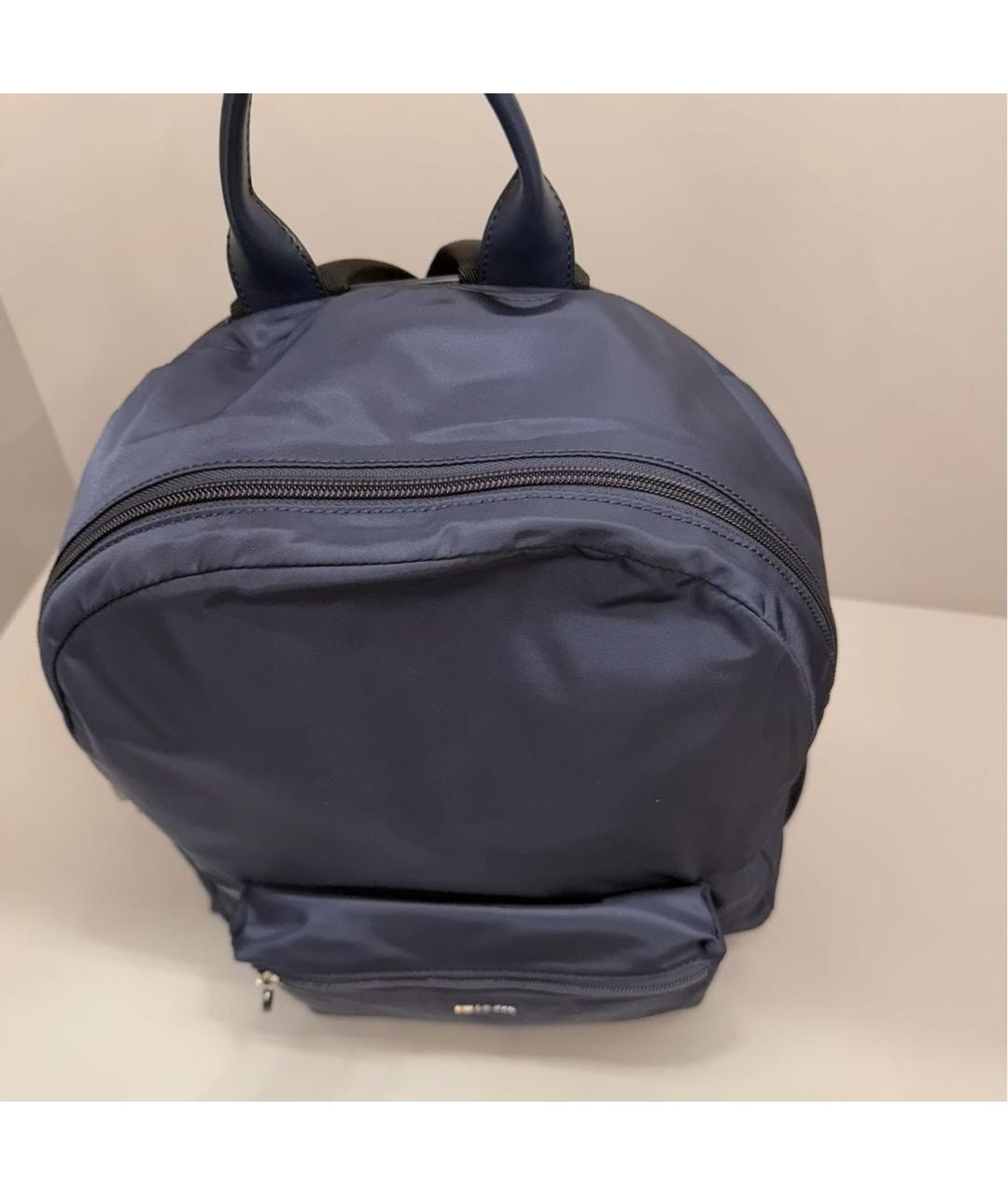 KITON Темно-синий тканевый рюкзак, фото 4