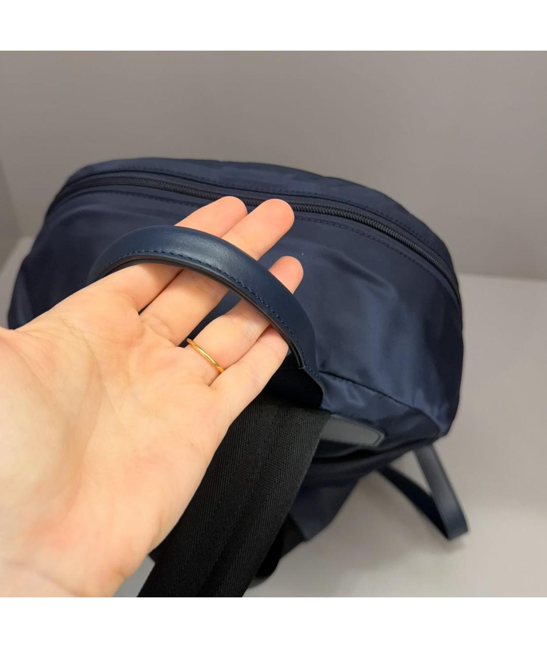 KITON Темно-синий тканевый рюкзак, фото 6