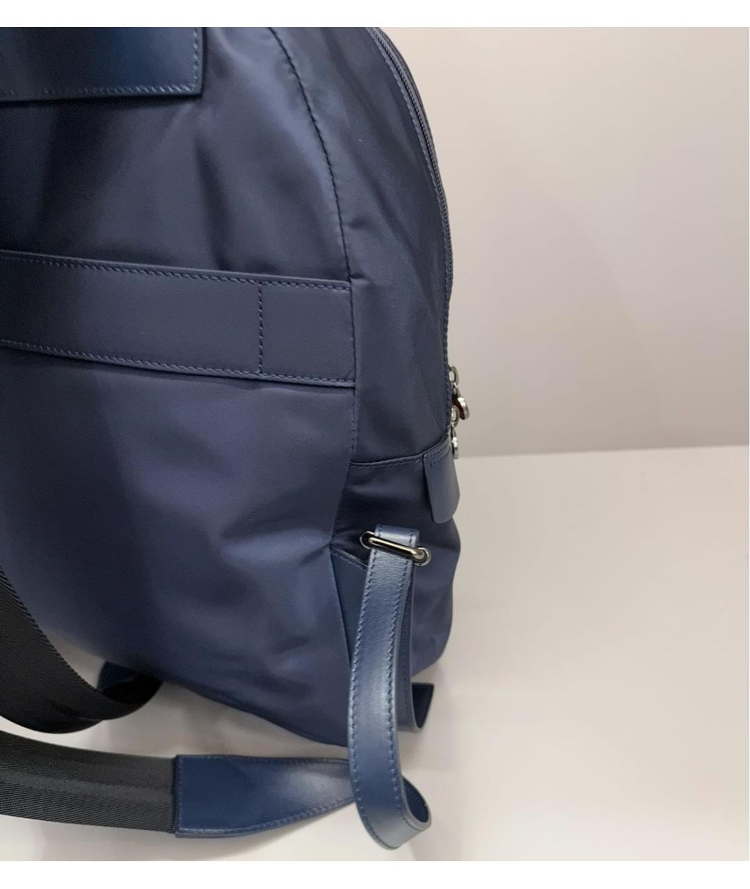 KITON Темно-синий тканевый рюкзак, фото 7