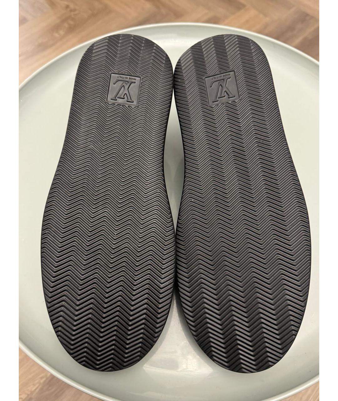 LOUIS VUITTON Черные кожаные низкие кроссовки / кеды, фото 5