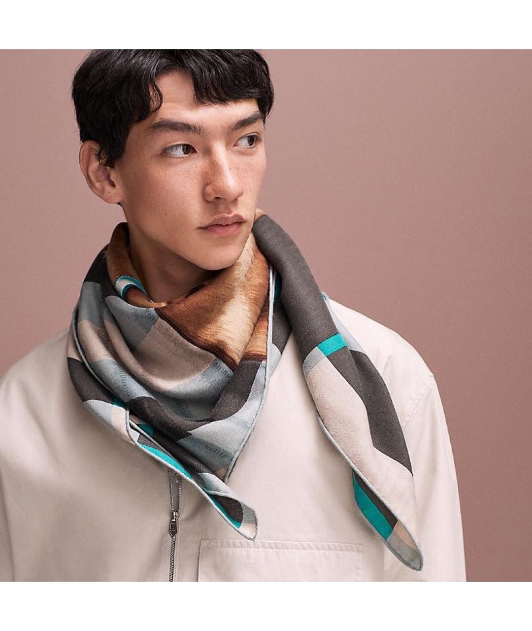 HERMES Мульти кашемировый платок, фото 4