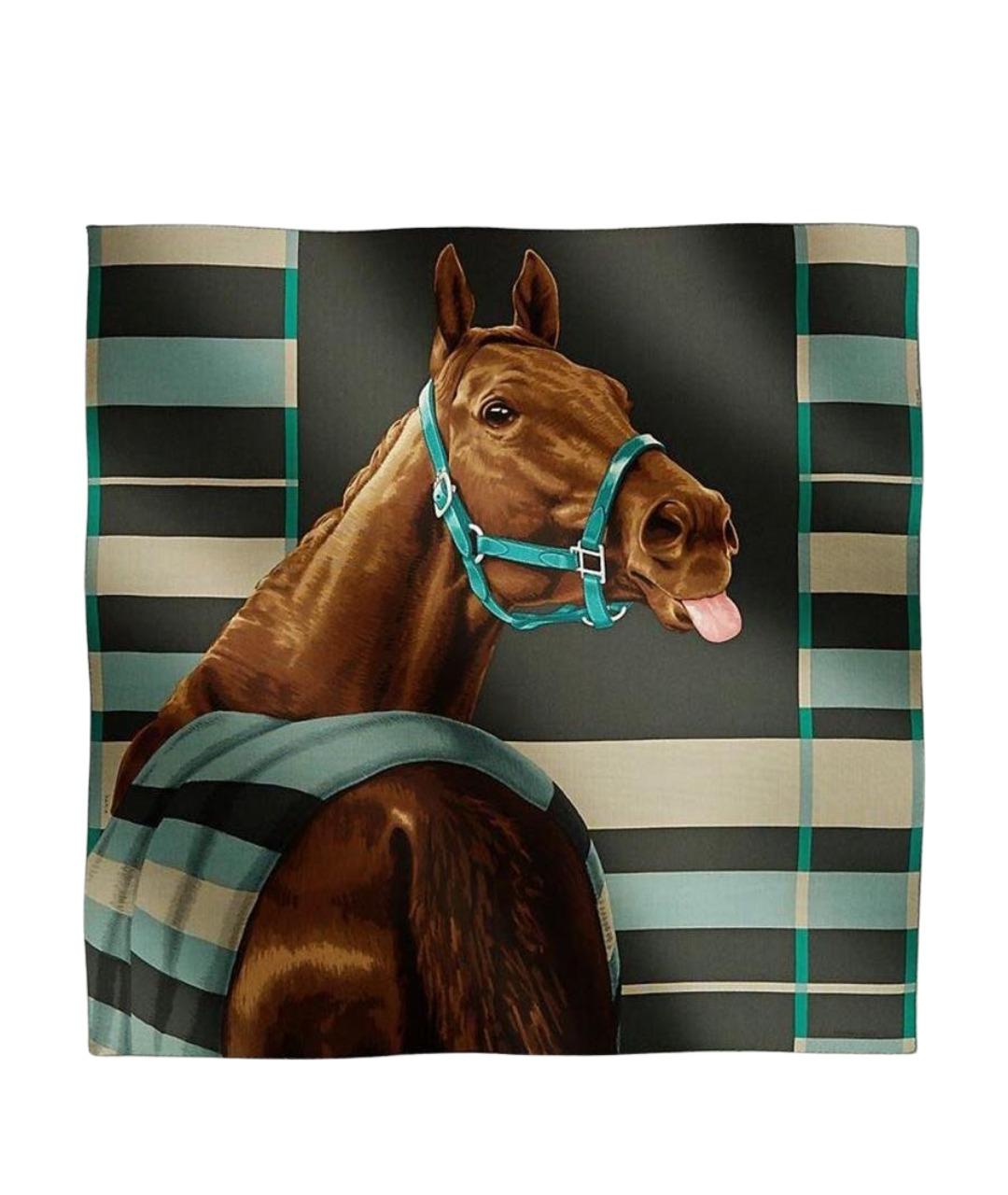 HERMES Мульти кашемировый платок, фото 1