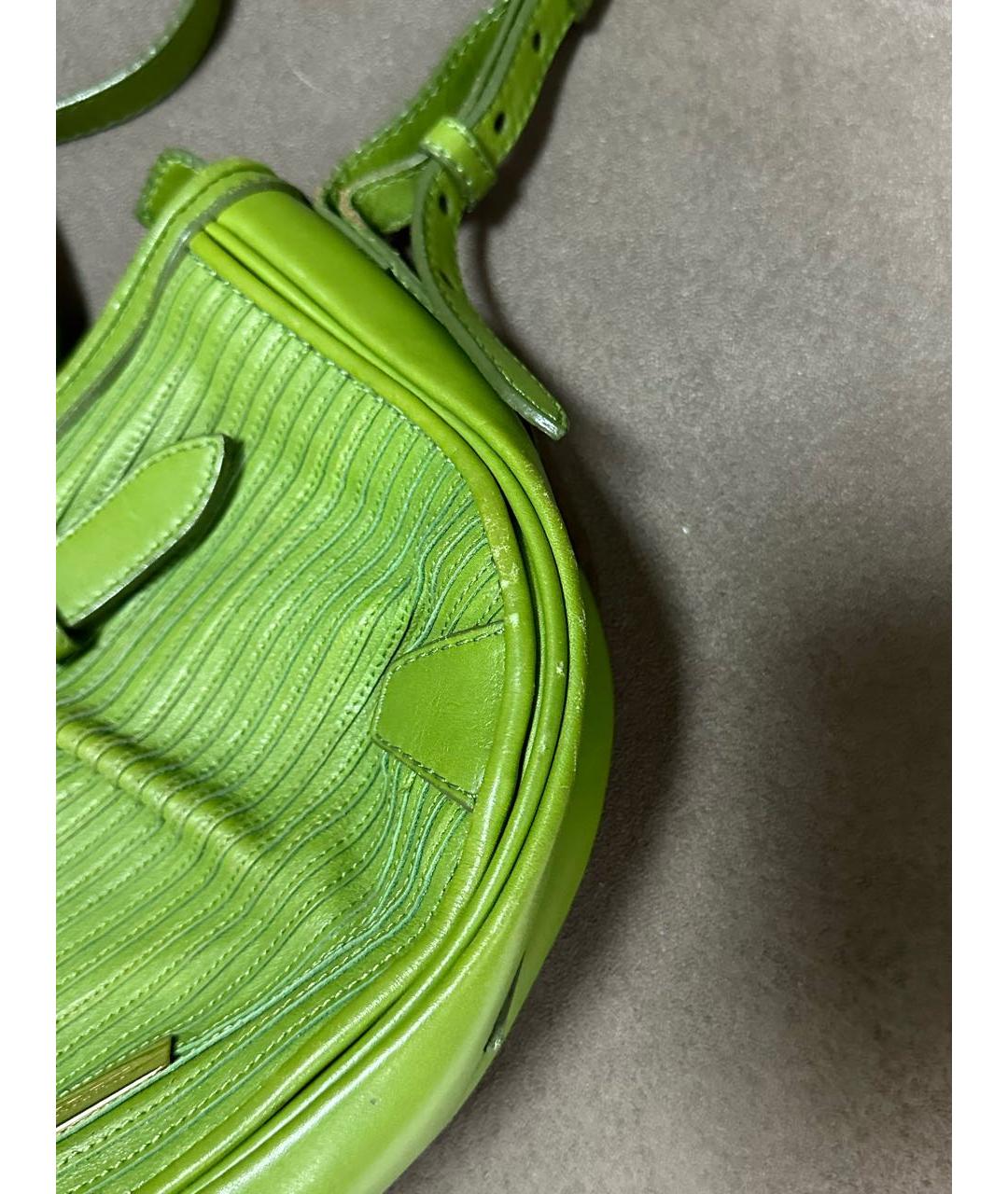 BURBERRY Салатовая кожаная сумка через плечо, фото 5