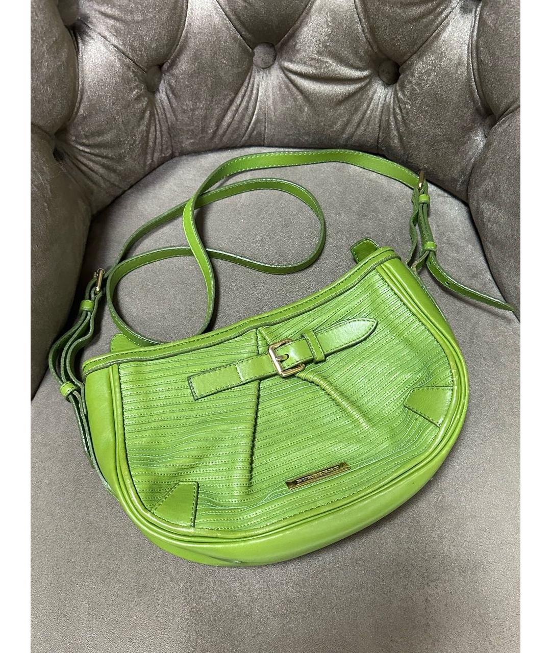 BURBERRY Салатовая кожаная сумка через плечо, фото 9