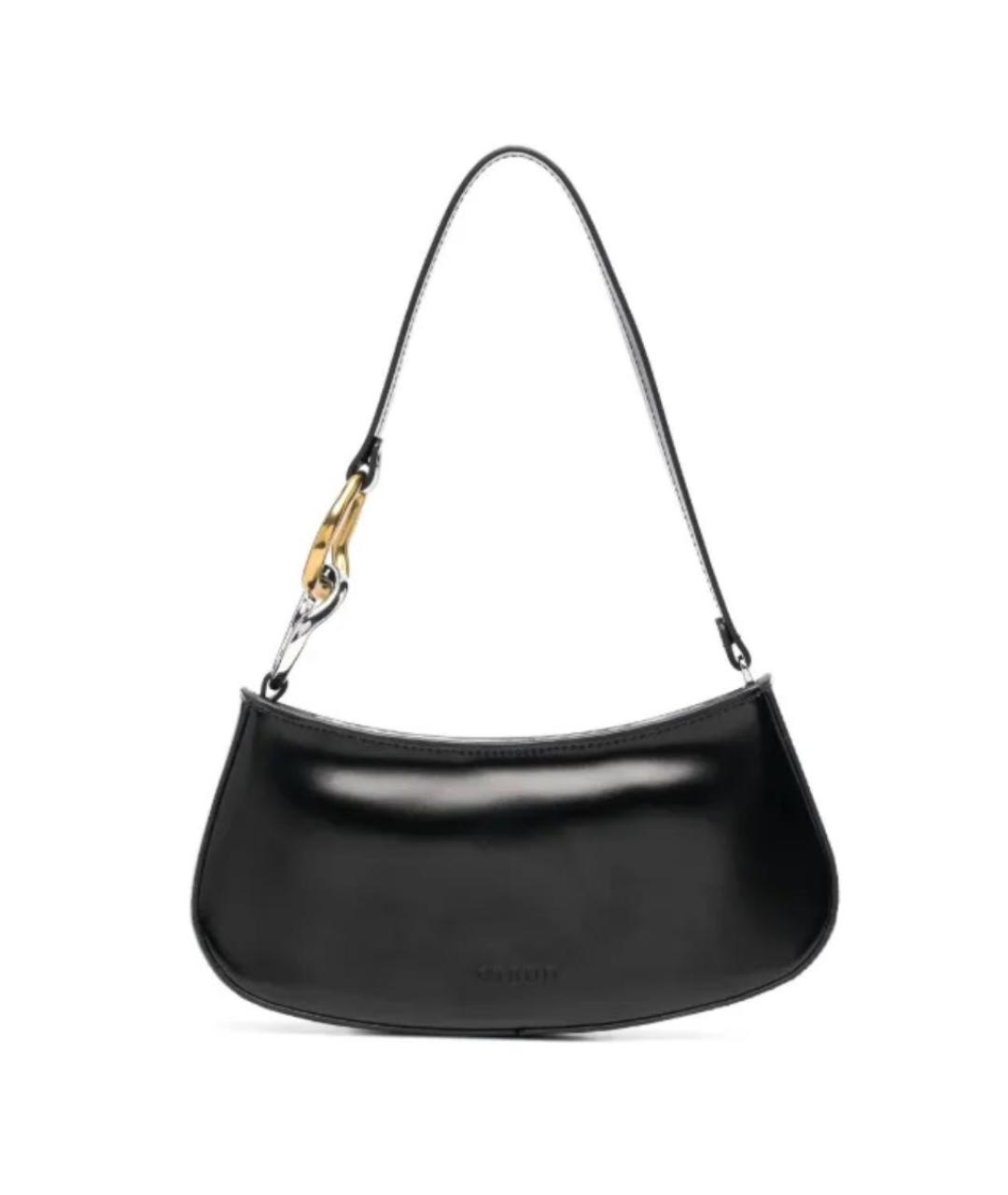 STAUD Черная кожаная сумка с короткими ручками, фото 5