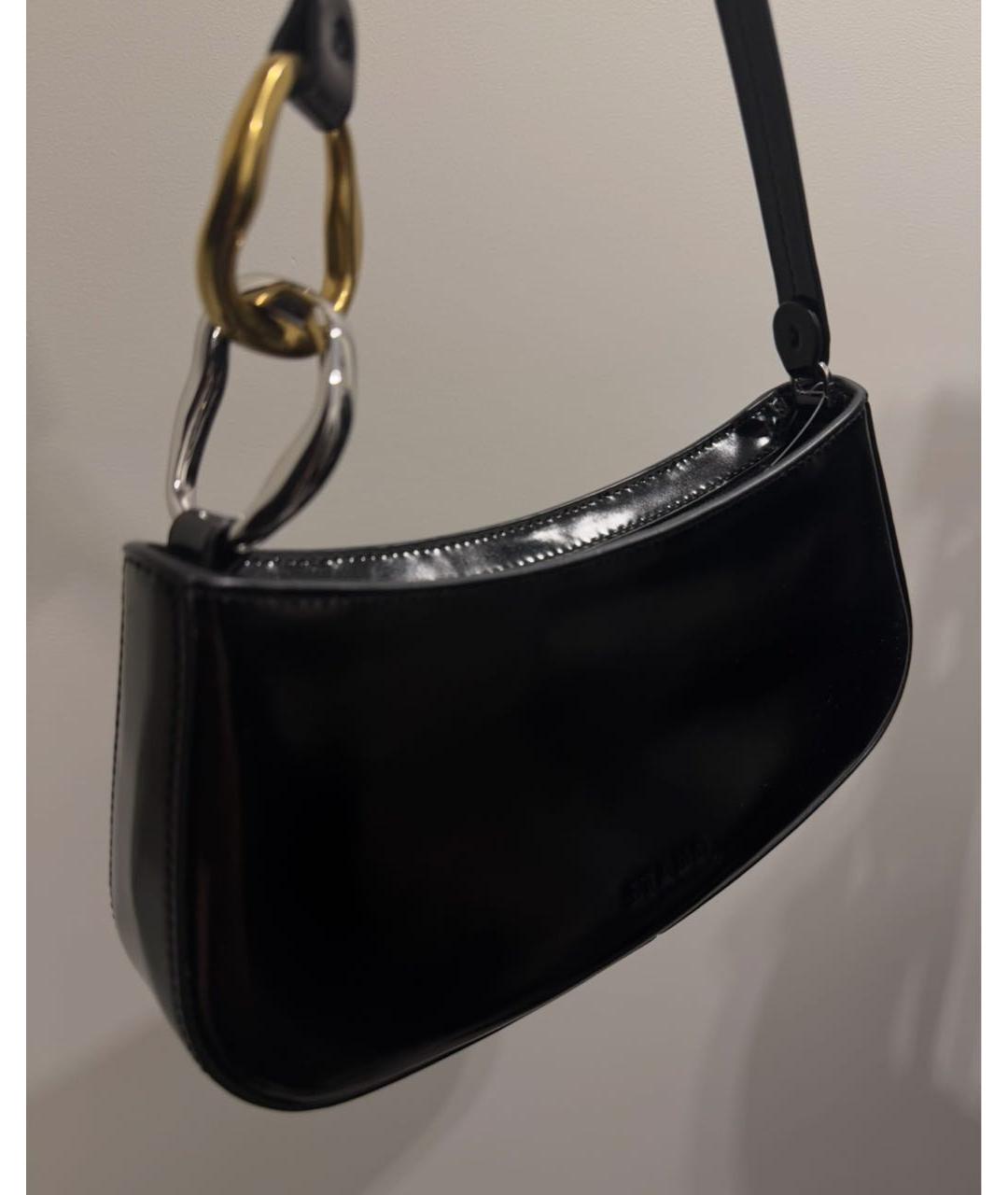 STAUD Черная кожаная сумка с короткими ручками, фото 2