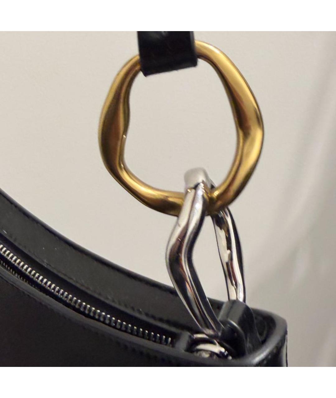 STAUD Черная кожаная сумка с короткими ручками, фото 4