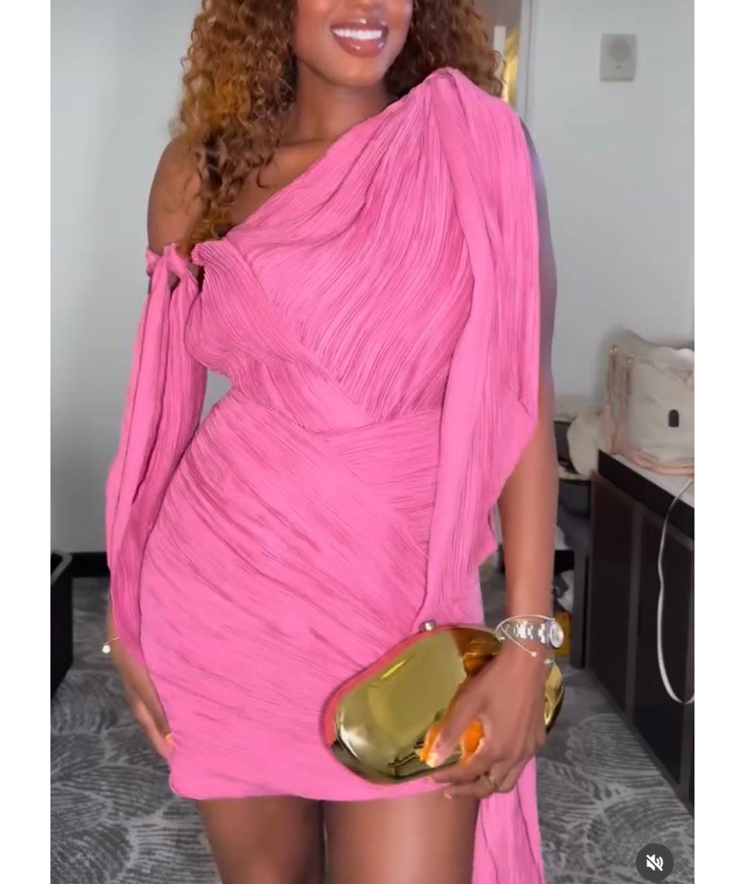 CULT GAIA Розовое полиэстеровое коктейльное платье, фото 4