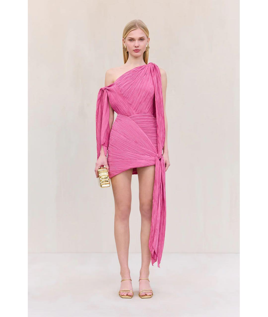 CULT GAIA Розовое полиэстеровое коктейльное платье, фото 6