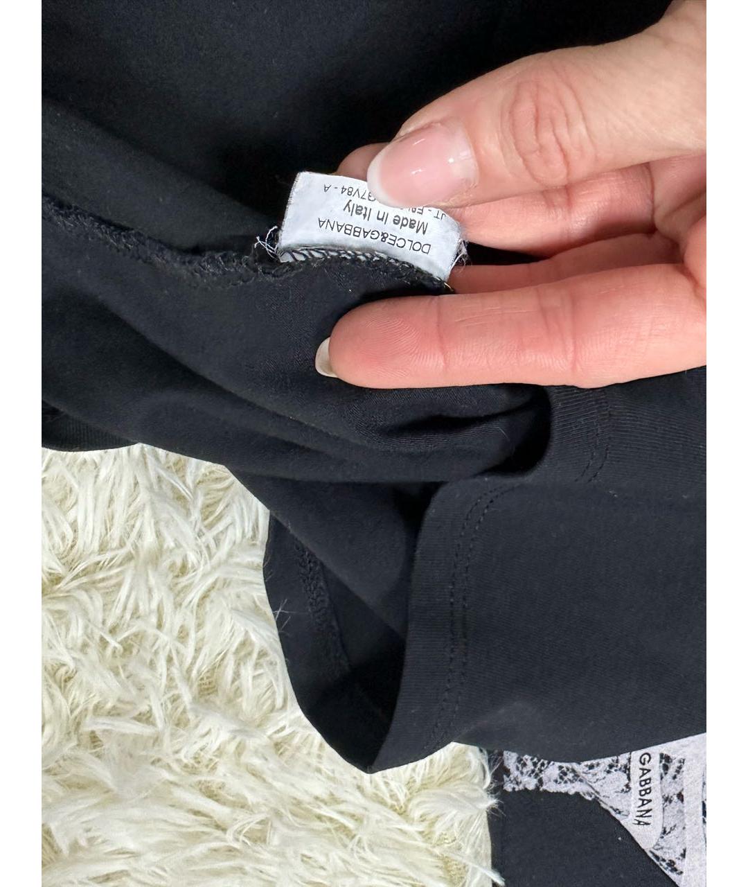 DOLCE&GABBANA Черная футболка, фото 4