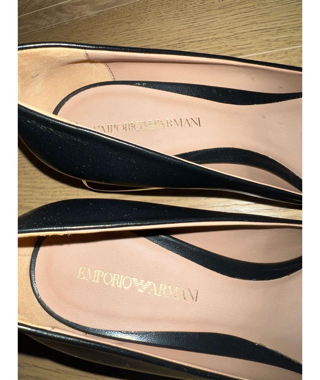 EMPORIO ARMANI Черные кожаные туфли, фото 8