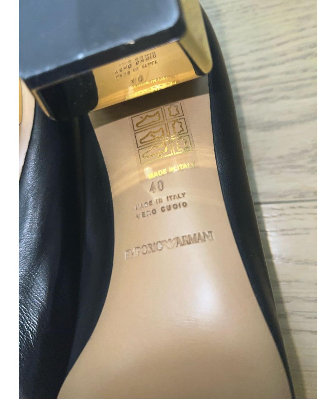 EMPORIO ARMANI Черные кожаные туфли, фото 6