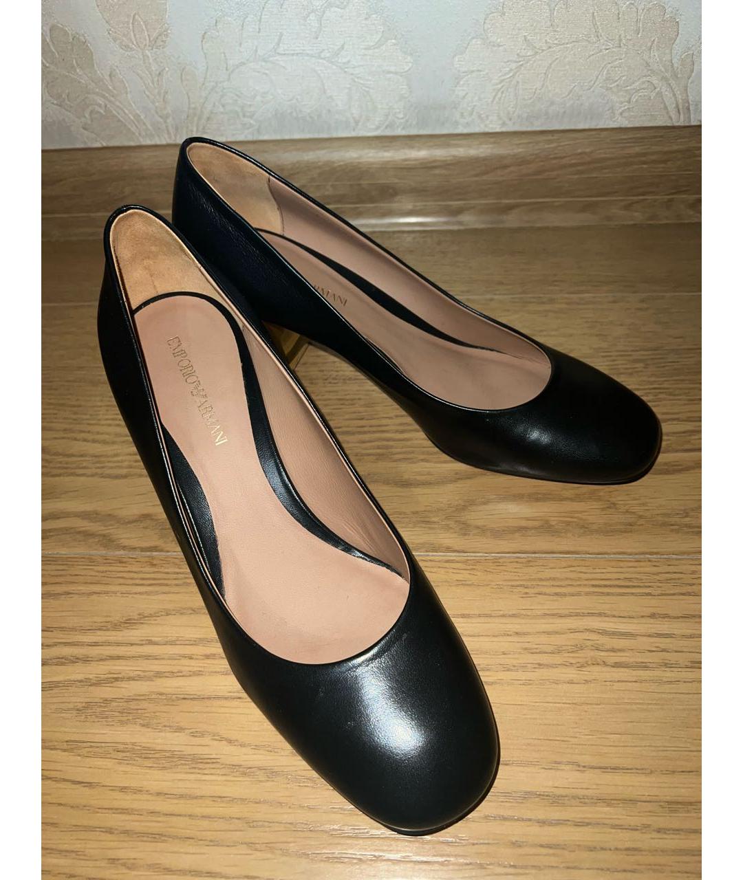 EMPORIO ARMANI Черные кожаные туфли, фото 3