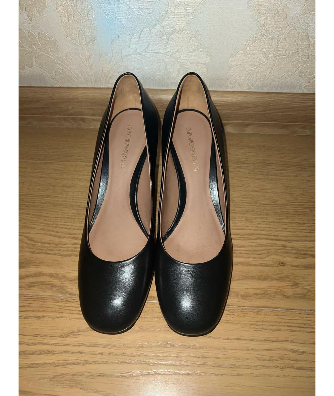 EMPORIO ARMANI Черные кожаные туфли, фото 5