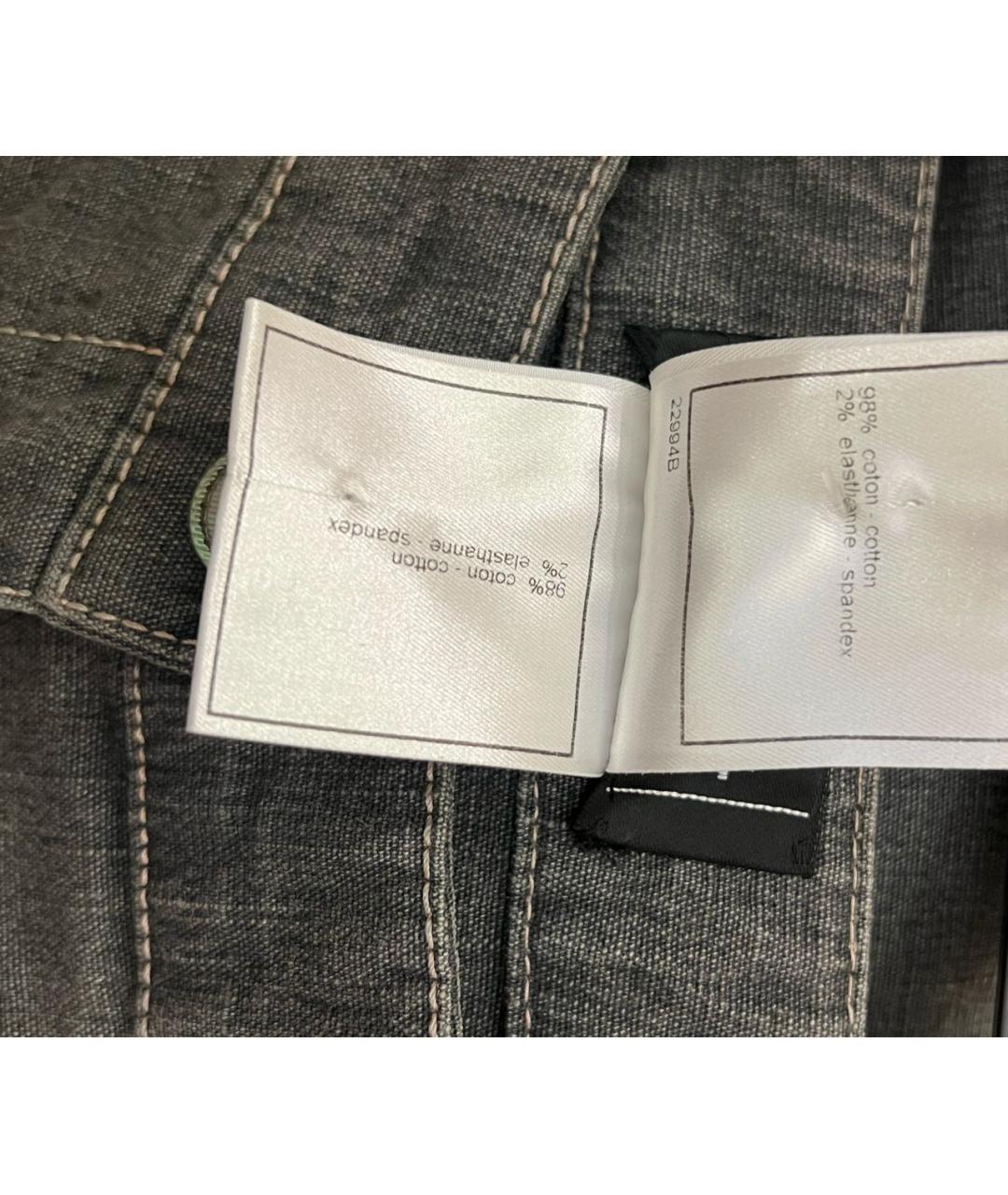 CHANEL Серые хлопко-эластановые джинсы клеш, фото 5
