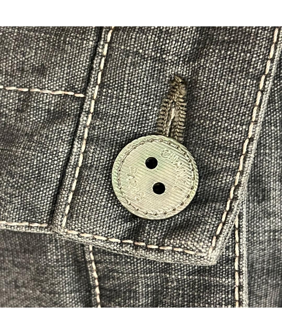 CHANEL Серые хлопко-эластановые джинсы клеш, фото 6