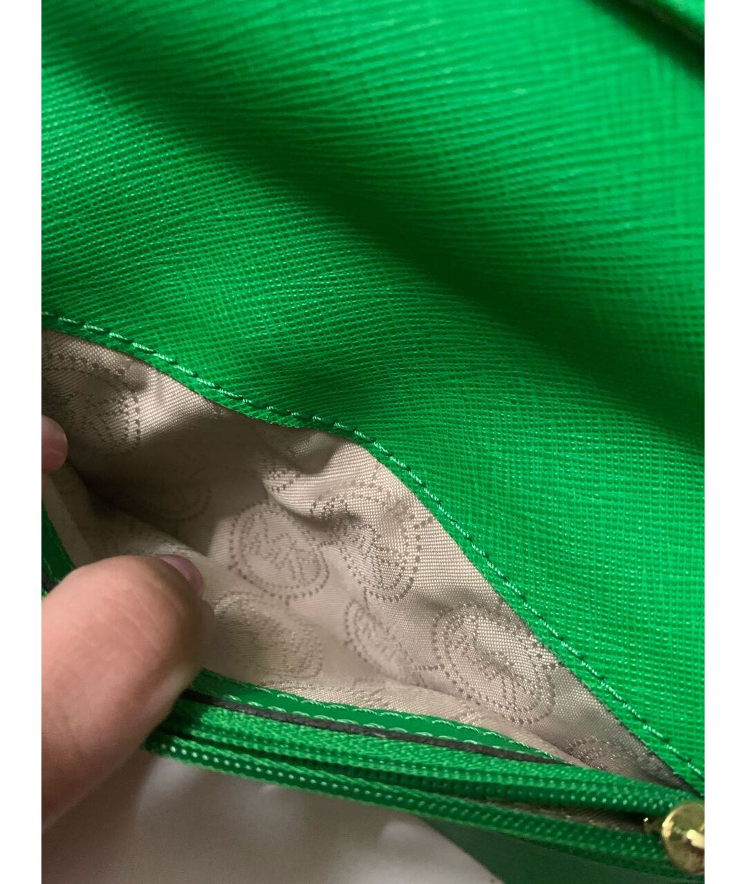 MICHAEL KORS Зеленая кожаная сумка тоут, фото 7