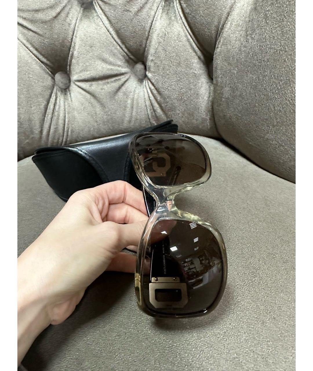 DOLCE&GABBANA Коричневые пластиковые солнцезащитные очки, фото 7