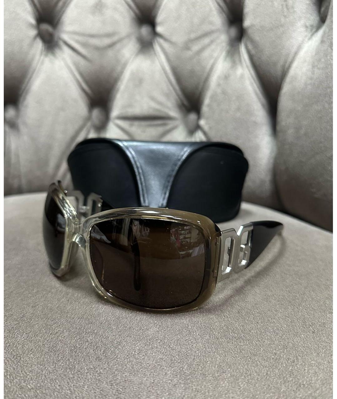 DOLCE&GABBANA Коричневые пластиковые солнцезащитные очки, фото 2