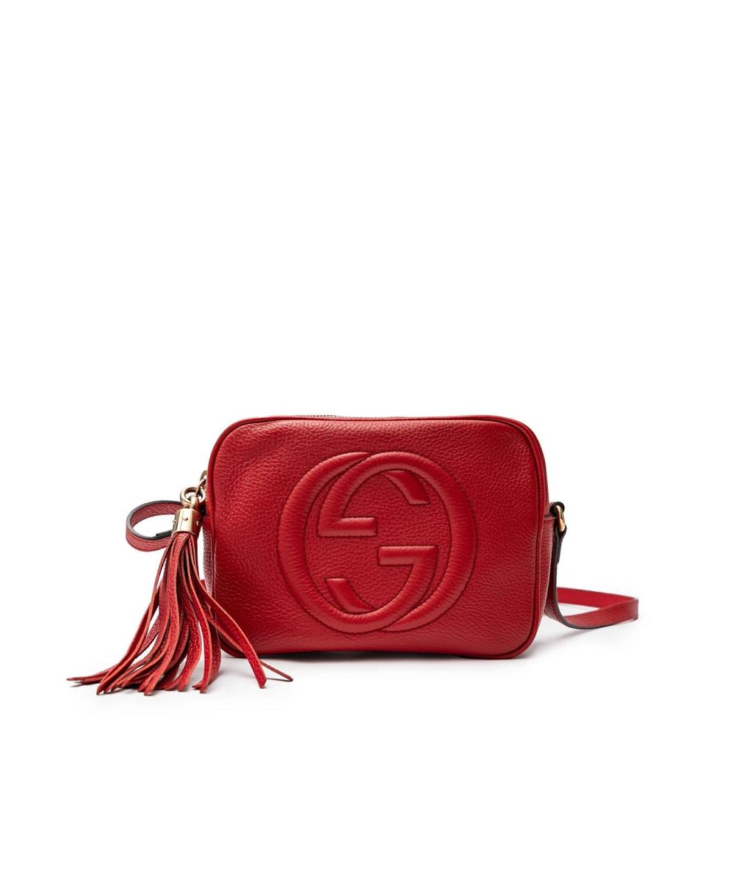 GUCCI Красная кожаная сумка через плечо, фото 6