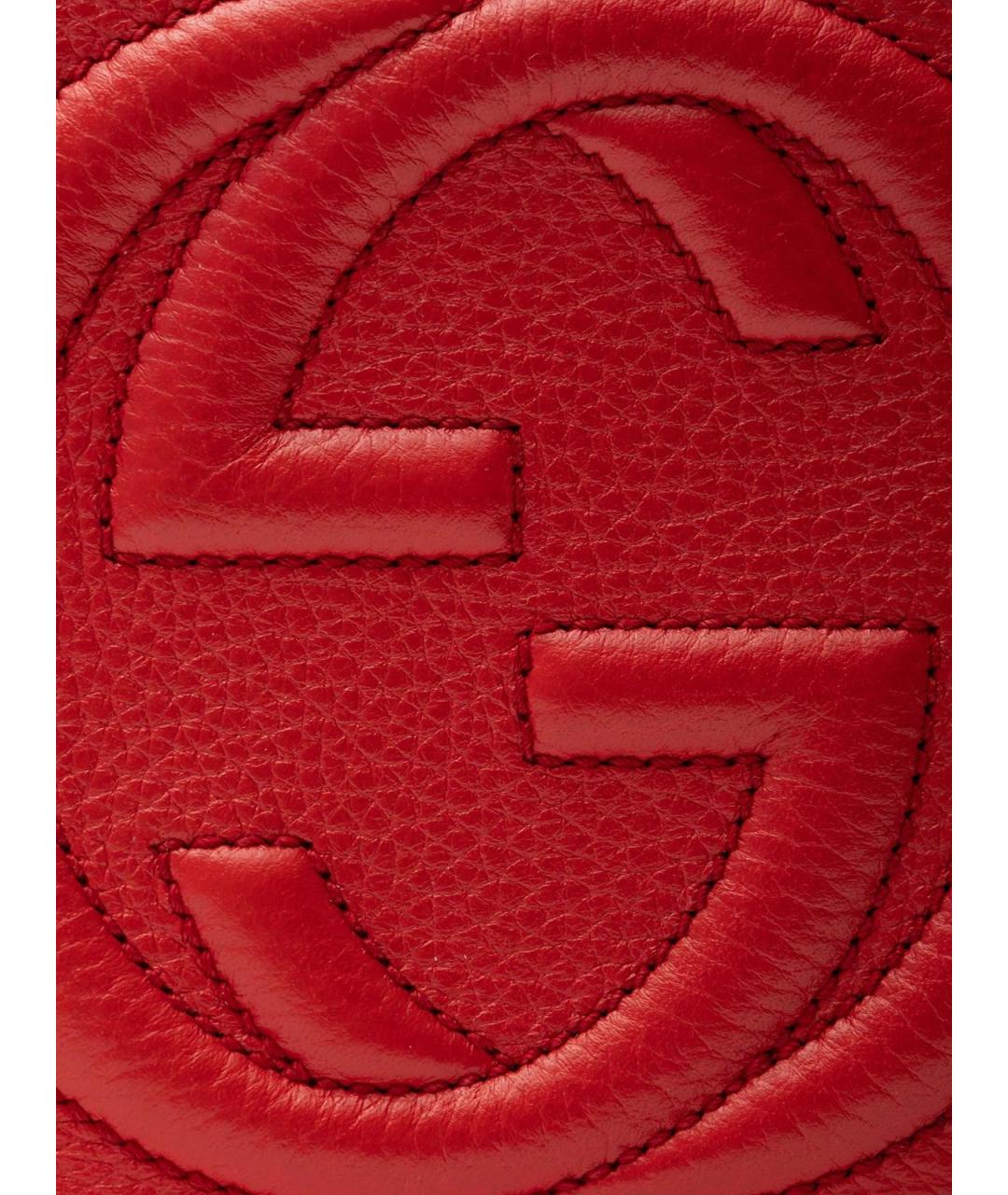 GUCCI Красная кожаная сумка через плечо, фото 5