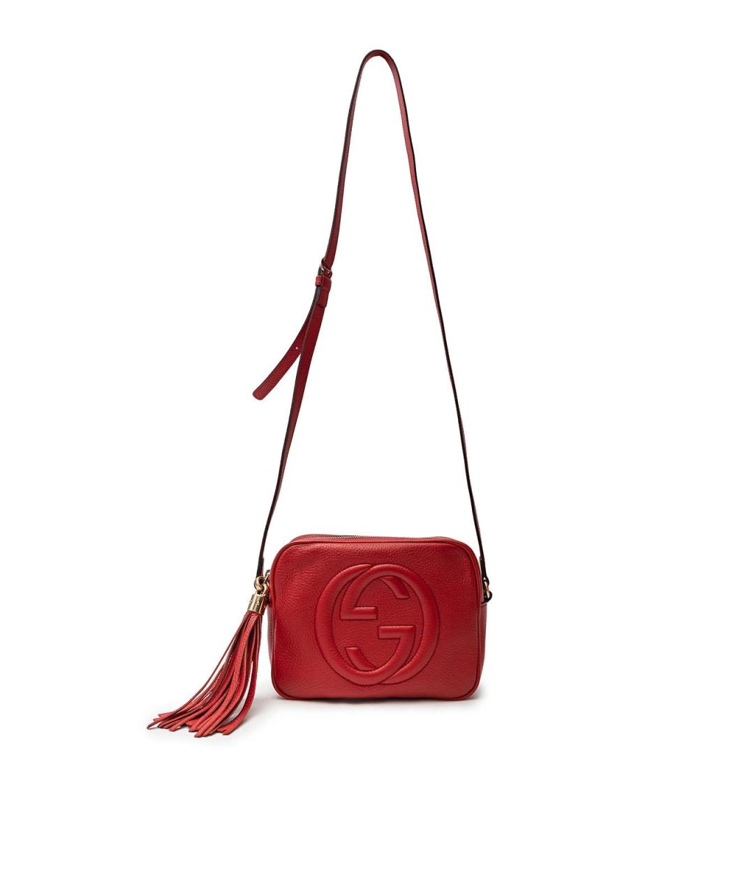 GUCCI Красная кожаная сумка через плечо, фото 4