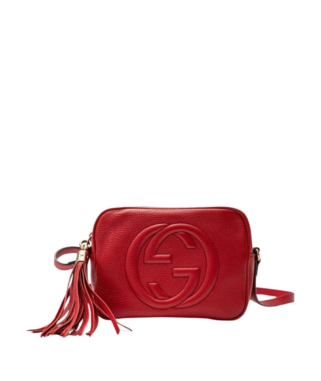 GUCCI Красная кожаная сумка через плечо, фото 1