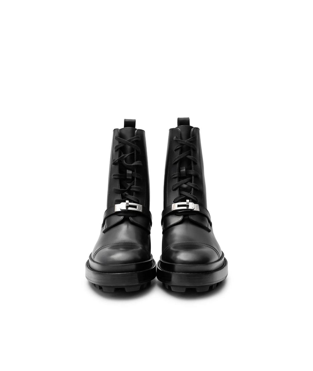 HERMES Черные кожаные ботинки, фото 4