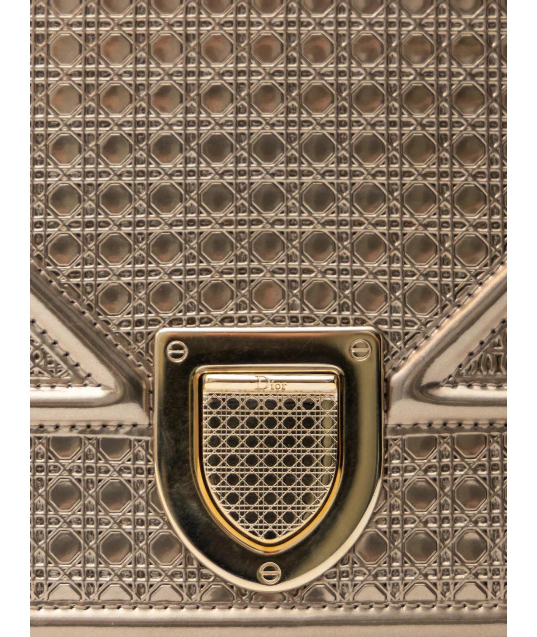 CHRISTIAN DIOR Золотая кожаная сумка через плечо, фото 5