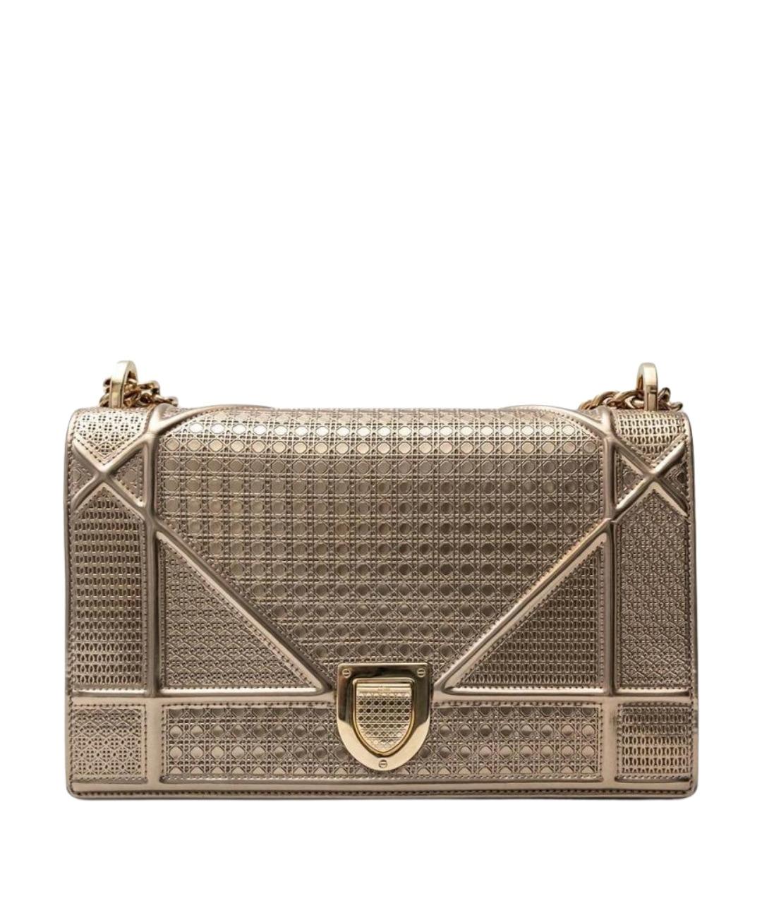 CHRISTIAN DIOR Золотая кожаная сумка через плечо, фото 1