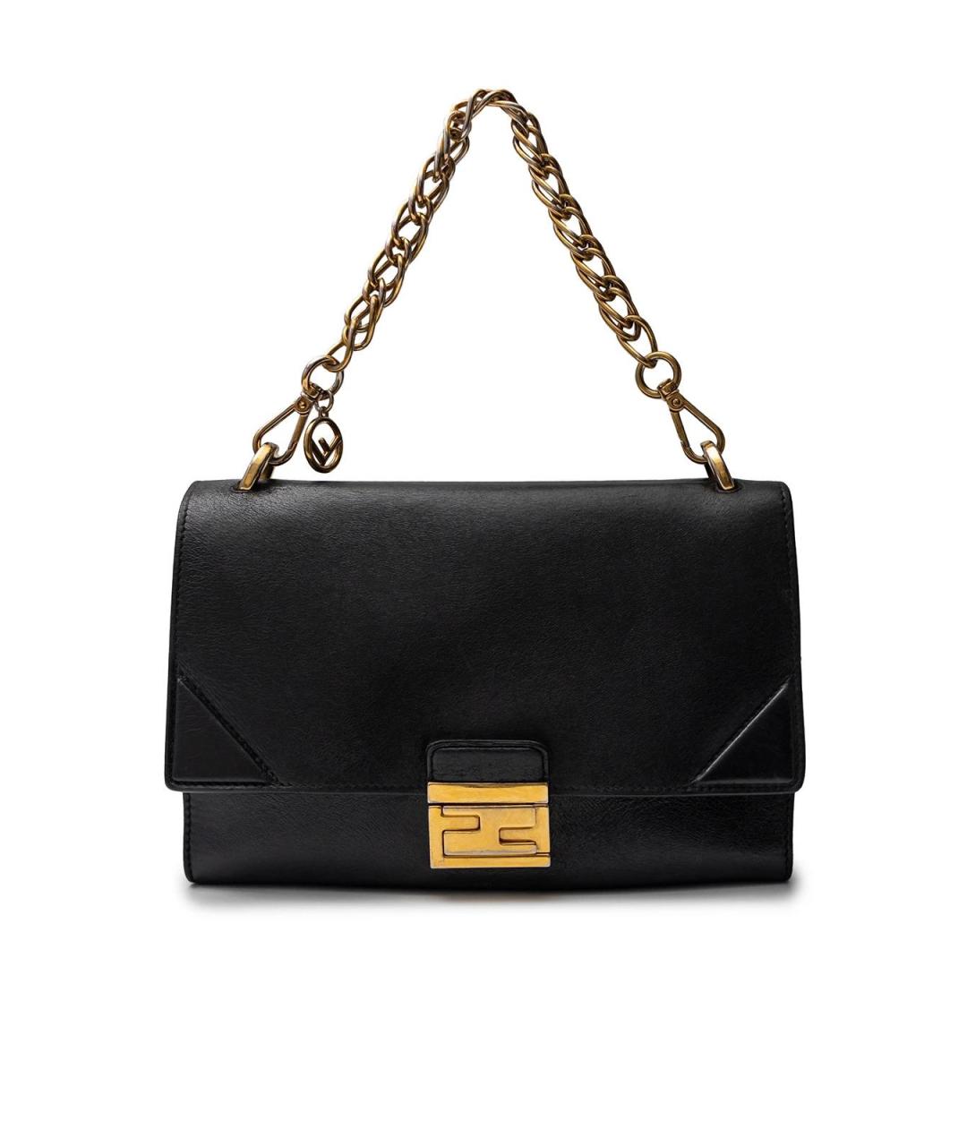 FENDI Черная кожаная сумка через плечо, фото 2