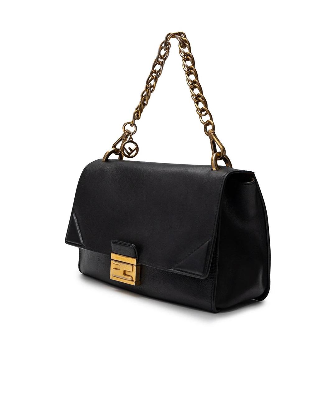 FENDI Черная кожаная сумка через плечо, фото 3