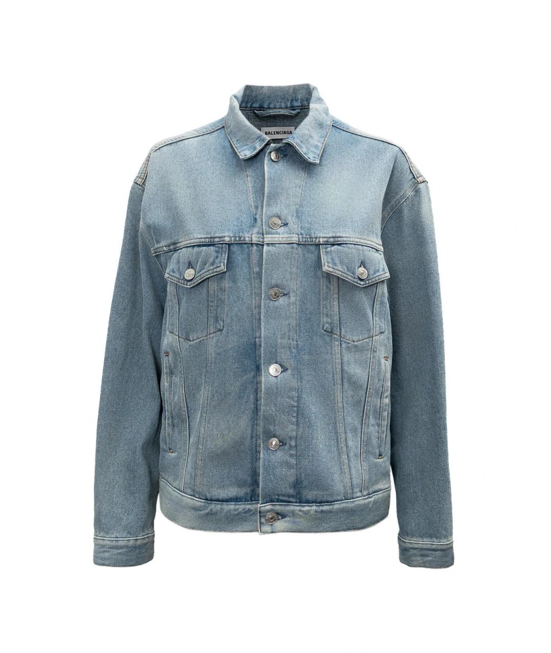 BALENCIAGA Голубая хлопковая куртка, фото 4