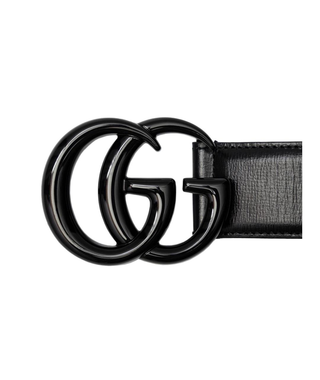 GUCCI Черный кожаный ремень, фото 2