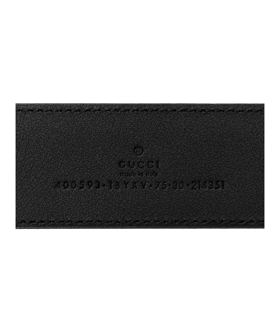 GUCCI Черный кожаный ремень, фото 3