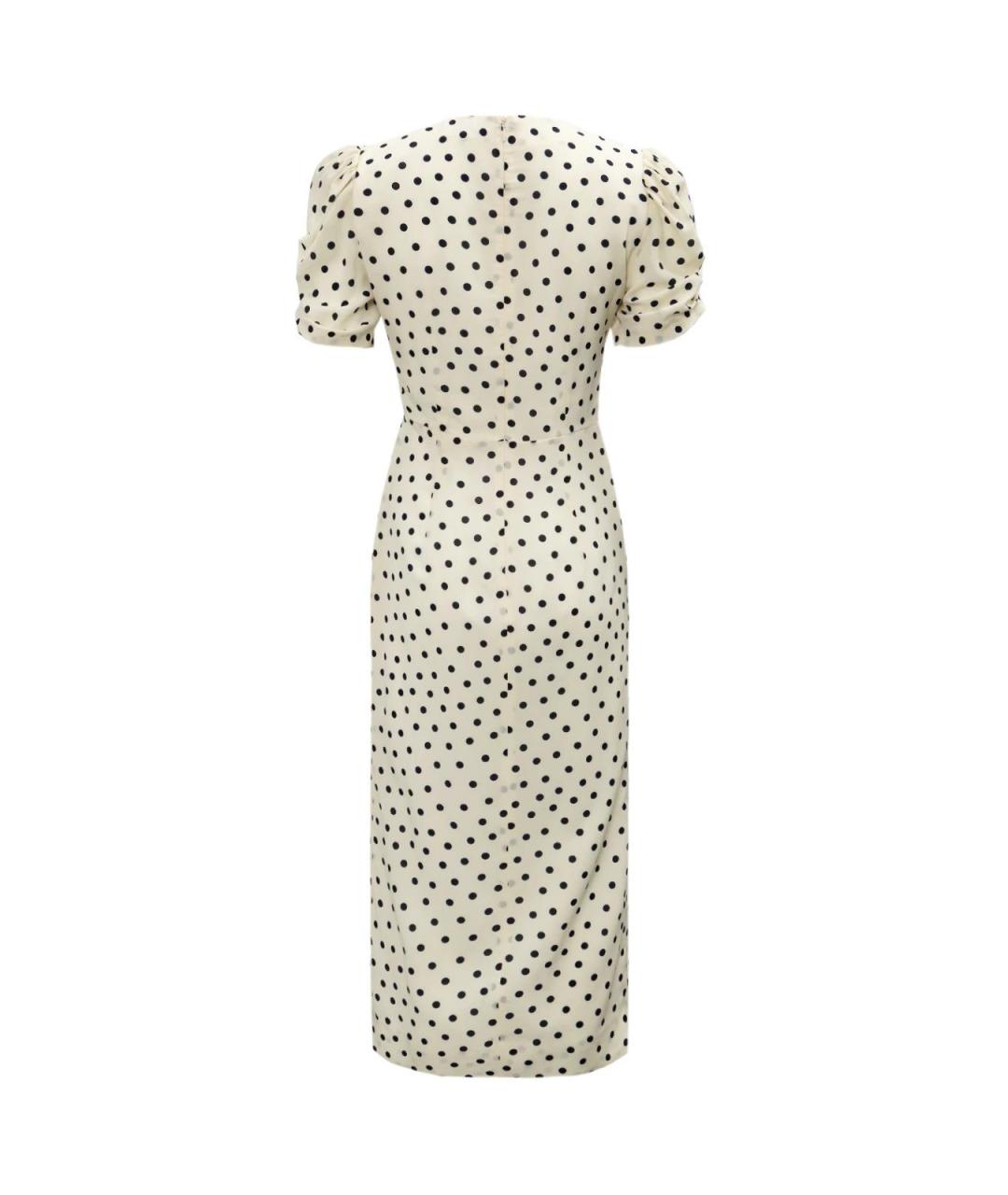 ALESSANDRA RICH Белое шелковое повседневное платье, фото 2