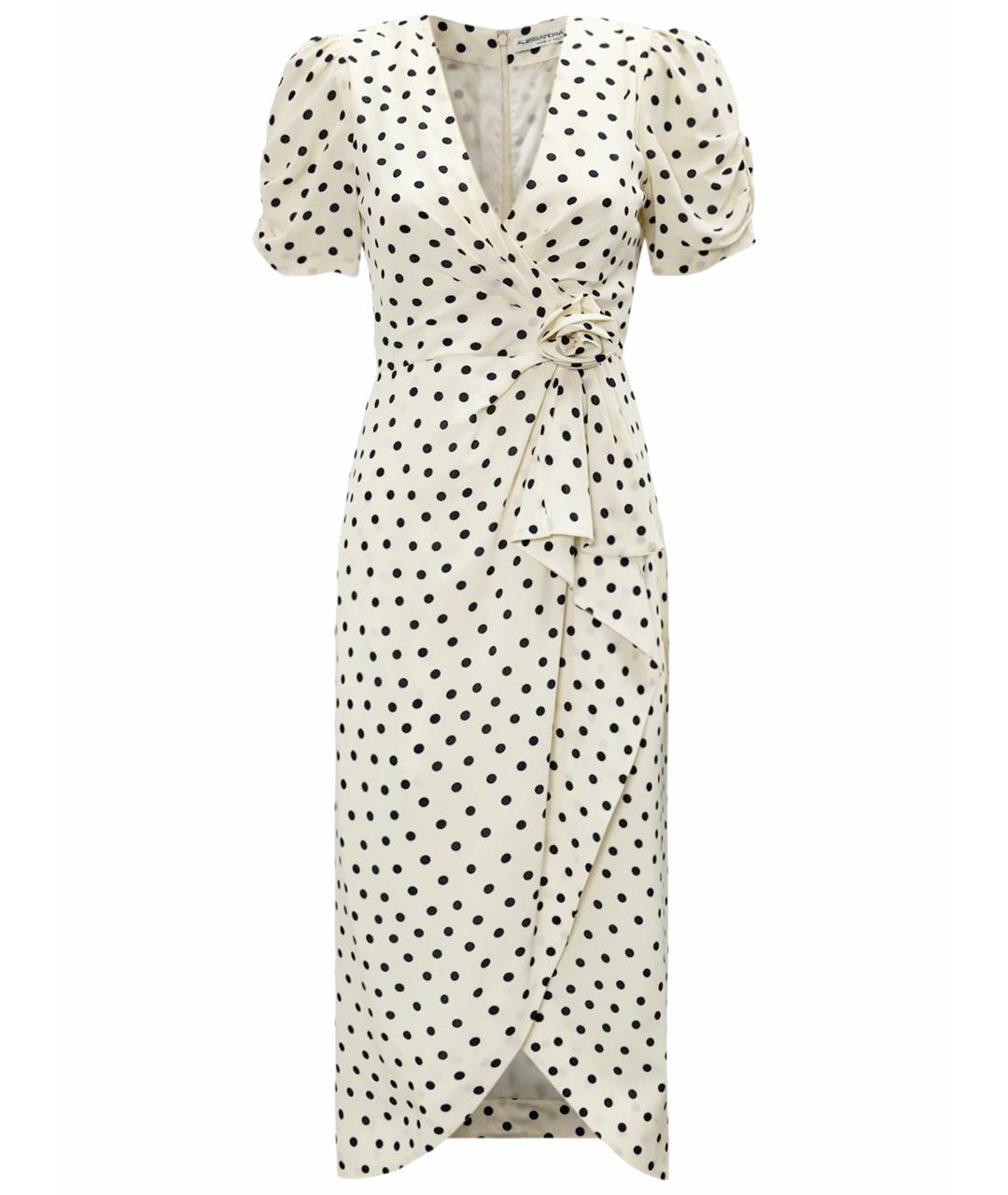 ALESSANDRA RICH Белое шелковое повседневное платье, фото 1