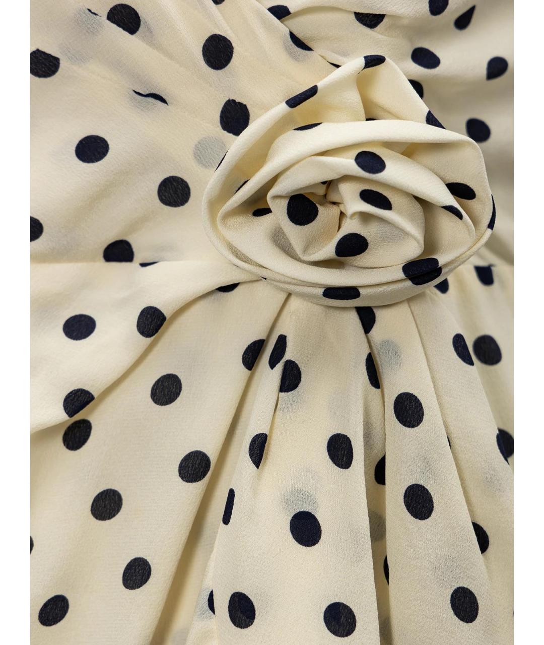 ALESSANDRA RICH Белое шелковое повседневное платье, фото 3