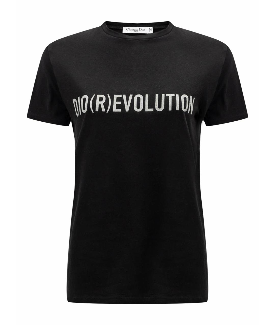CHRISTIAN DIOR Черная хлопковая футболка, фото 1