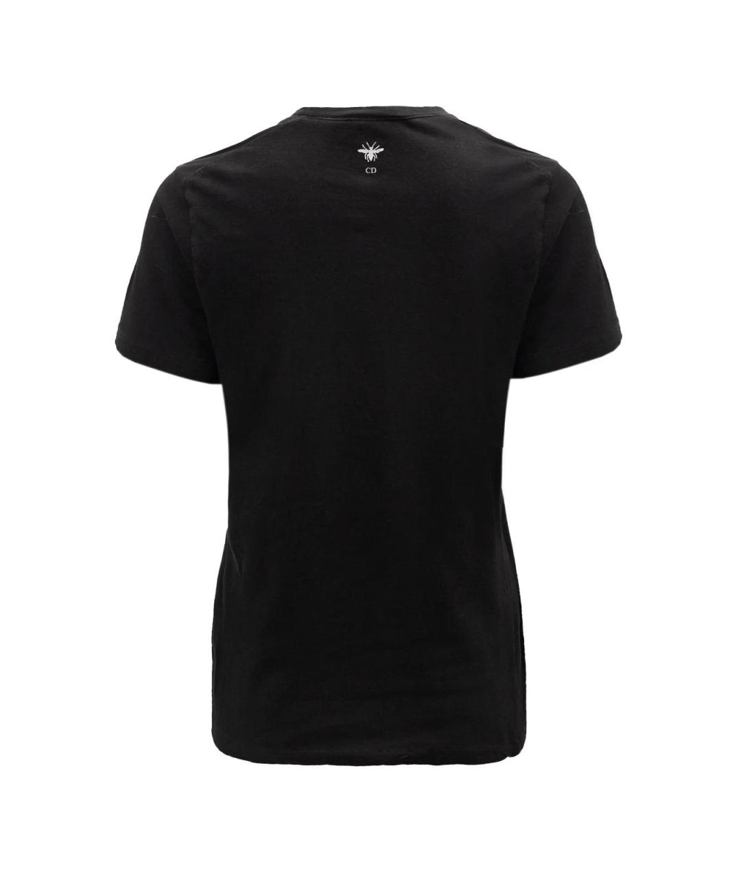 CHRISTIAN DIOR Черная хлопковая футболка, фото 2