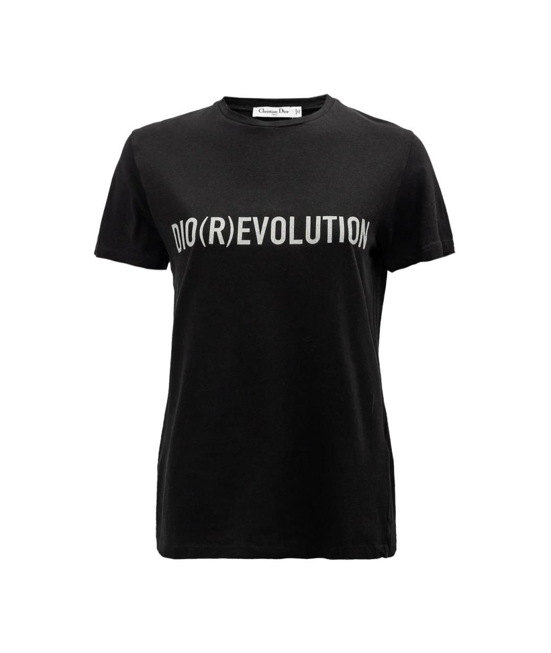 CHRISTIAN DIOR Черная хлопковая футболка, фото 4