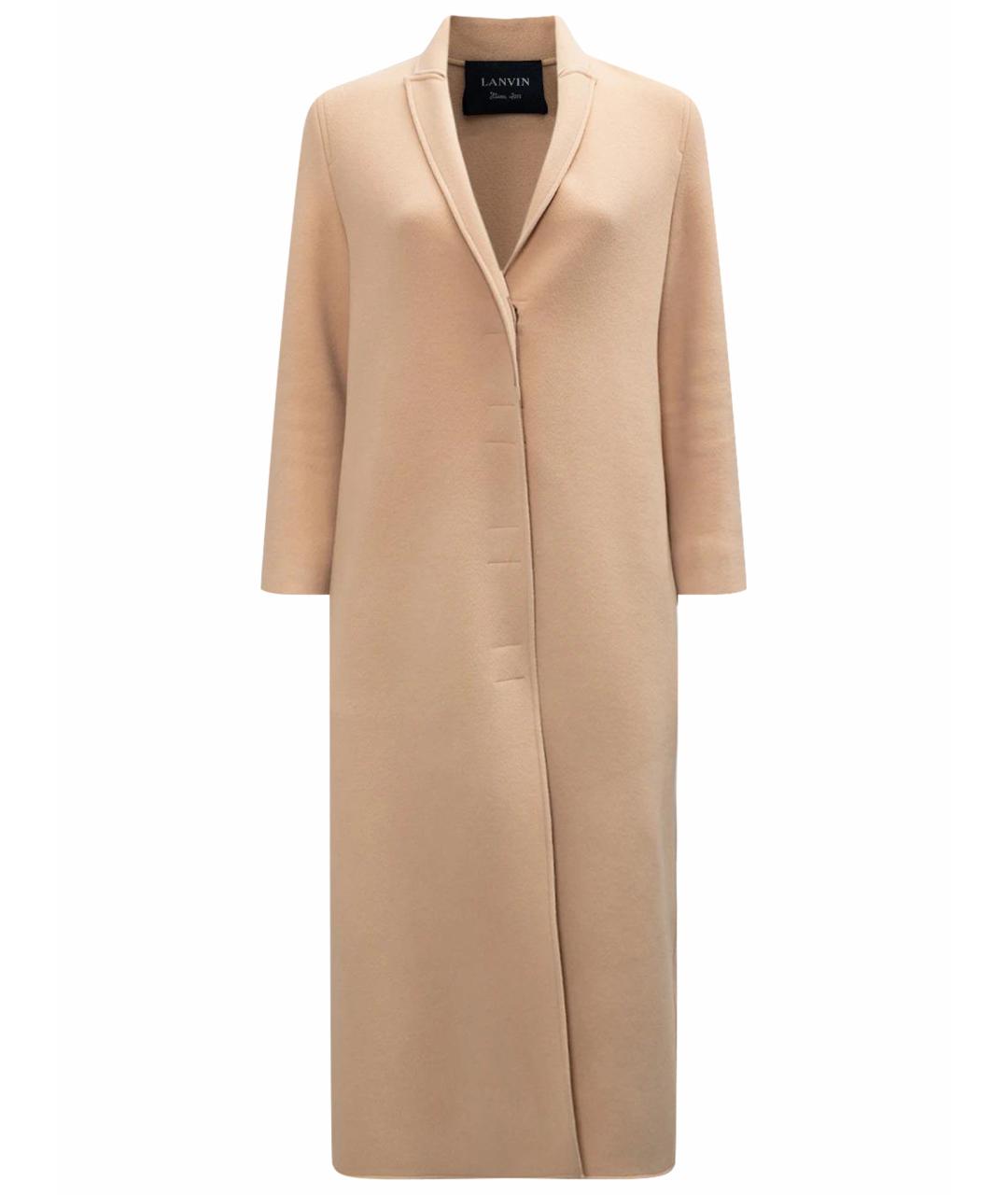 LANVIN Бежевое шерстяное пальто, фото 1