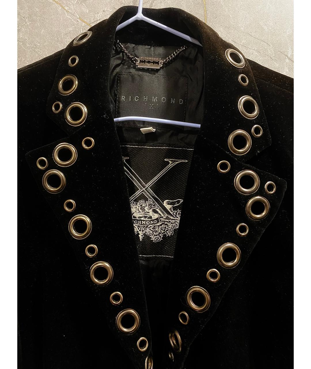 JOHN RICHMOND Черный бархатный жакет/пиджак, фото 2