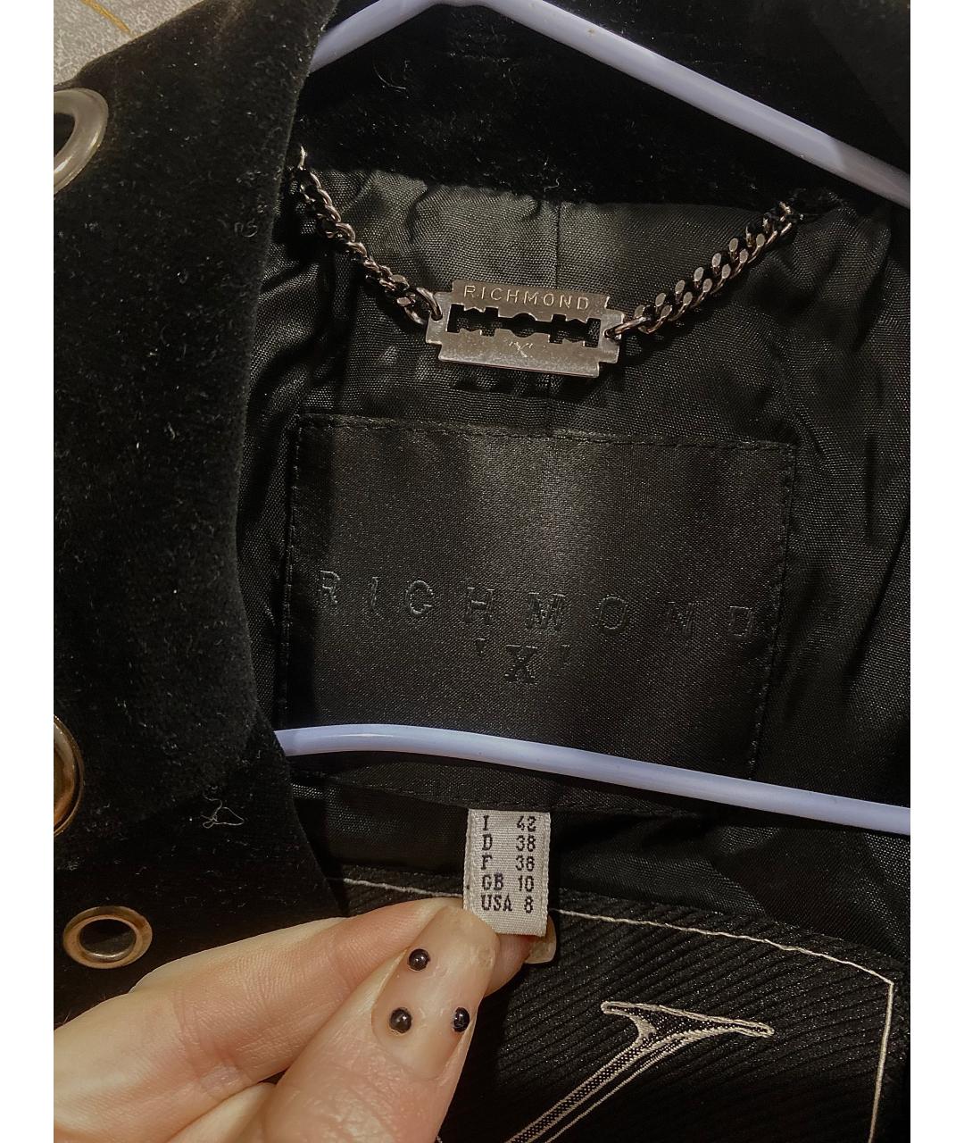 JOHN RICHMOND Черный бархатный жакет/пиджак, фото 3