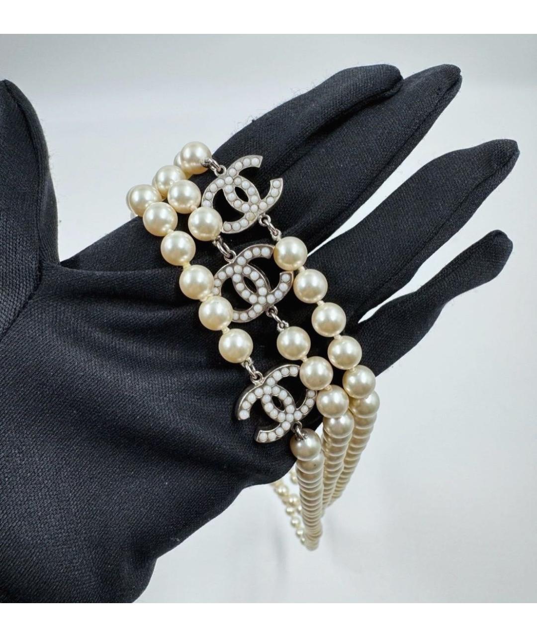 CHANEL Белое жемчужное колье, фото 4