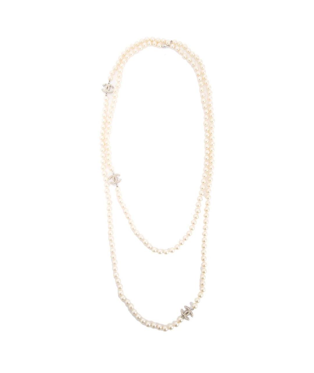 CHANEL Белое жемчужное колье, фото 7