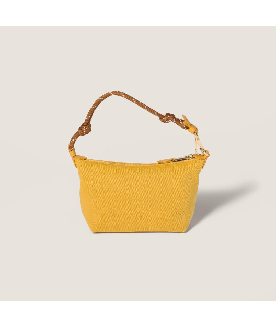 MIU MIU Желтая тканевая сумка через плечо, фото 4