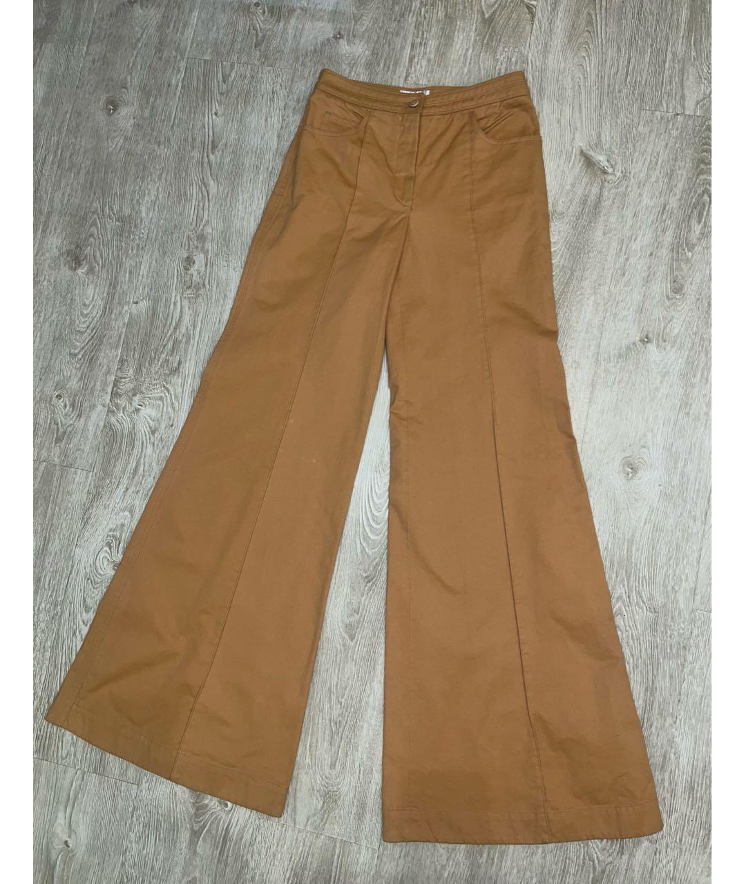 CHANEL Бежевые хлопковые джинсы клеш, фото 7