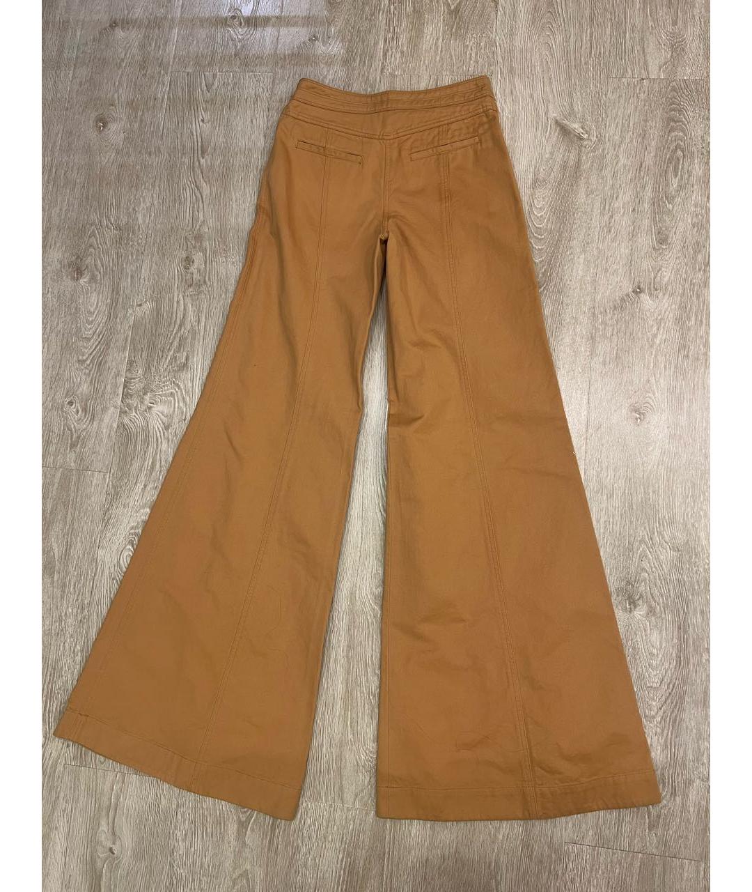 CHANEL Бежевые хлопковые джинсы клеш, фото 2