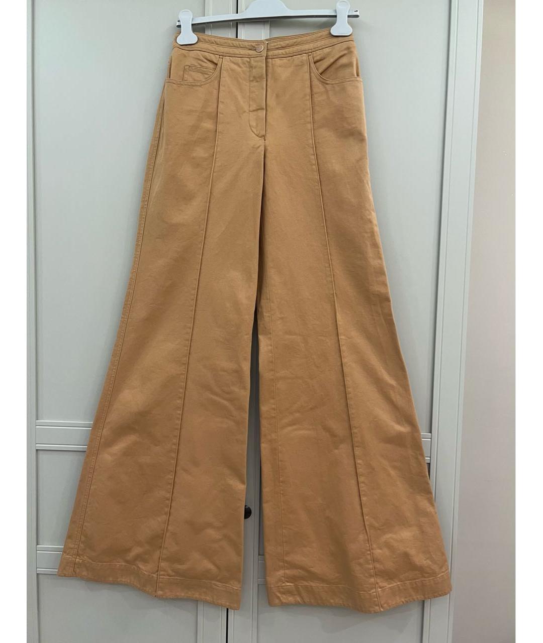 CHANEL Бежевые хлопковые джинсы клеш, фото 9